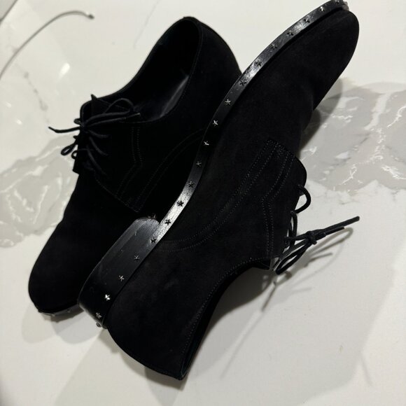 JIMMY CHOO Mens Axel Black Suede Studded Oxfords Size EU 44/ US 11